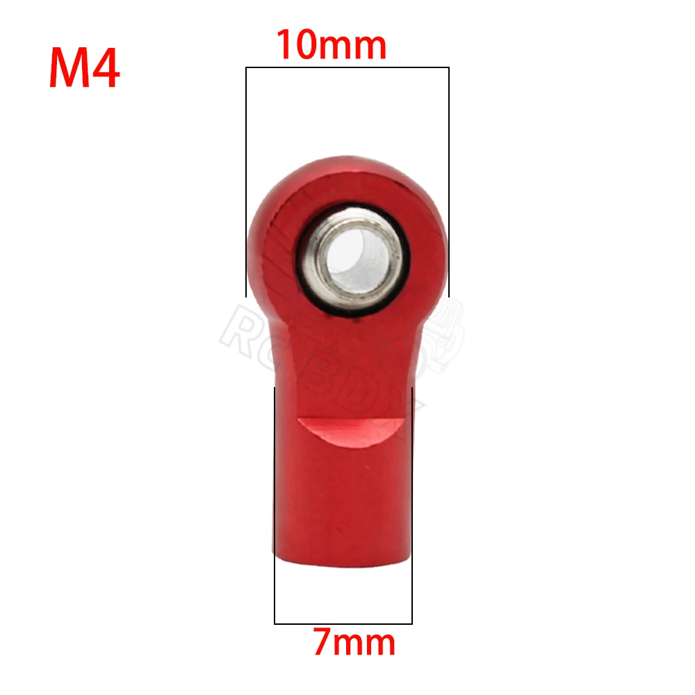Cabeza de carro M4 de aleación de aluminio, enlace de bola, extremo de varilla para RC Crawler, longitud de 20mm, SCX10, D90, D110, TRX-4, envío