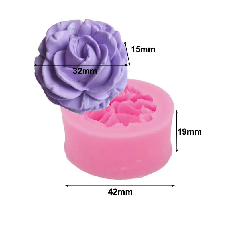 Rose Flower Bloom Shape Silicone Moulds DIY 3D Cake Mold for Fondant Soap Cupcake Candy Chocolate Jelly Decoration Baking Tool B