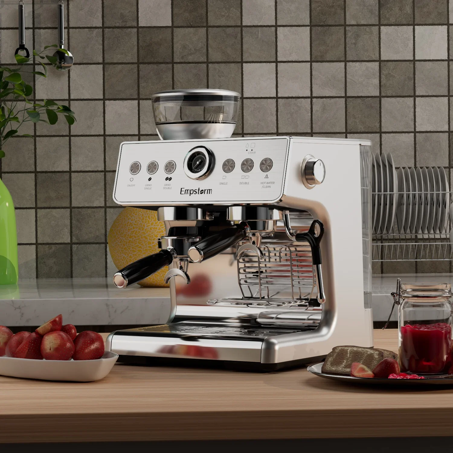 

Italian 20 Bar Pump Manual Espresso Machine Kitchen Cappuccino Expresso Coffee Powder For Home Hotels Cars-Electric Power Source