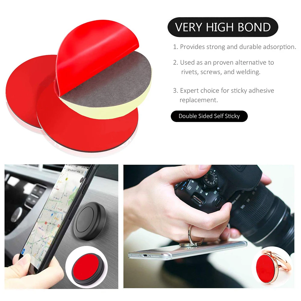 XMXCZKJ Two Sizes 10Pcs Round VHB Acrylic Foam Strong Double Sided Adhesive Office Paste Odorless Round Tape 1 mm Thickness