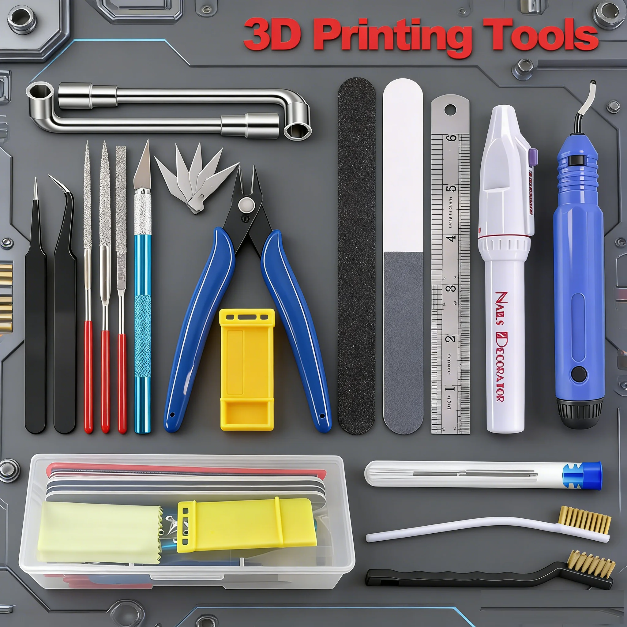 3D Printer Tool Kit Multiple Models Trimming Knife Scraper Cleaning Needle Tweezers Pliers Deburring Tool Set DIY 3D Printing Ac