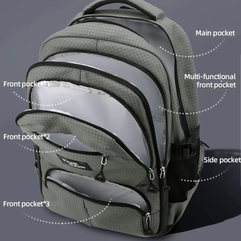 Multi-pockets Backpack Men Shoulder Bag Business Backpacks Waterproof Student School Bags Casual Daypack Travel Leisure Pack