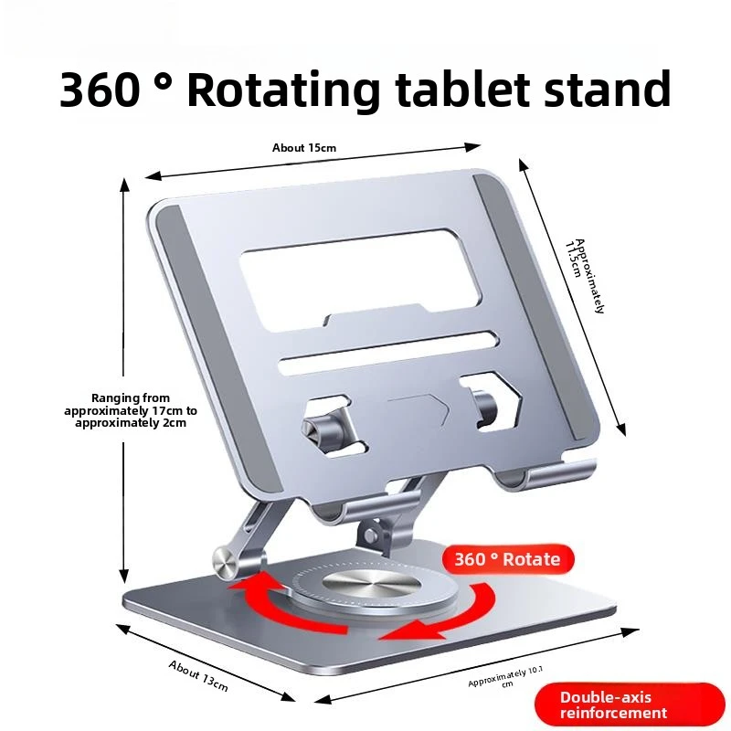 aluminum alloy 360 degree rotating tablet stand desktop foldable adjustable support for online learning gaming and daily use min