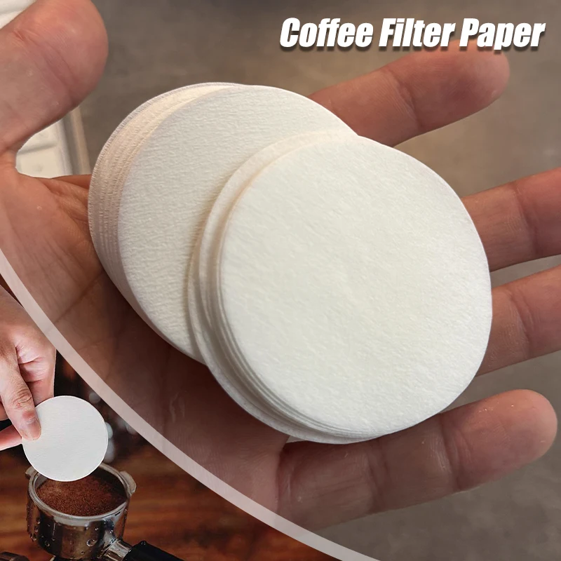 100 قطعة من ورق فلتر القهوة الأبيض المستدير، مرشحات ورق الإسبريسو للاستعمال مرة واحدة، أوراق القهوة البديلة لعشاق القهوة #1