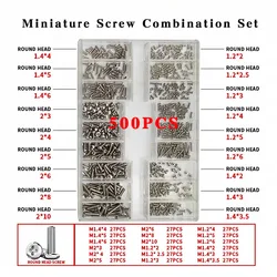 500 PCS Miniature Screw Combination Set Nut Screwdriver Glasses Sunglasses Repair Kit Tool Used For Fixing Glasses/Watches