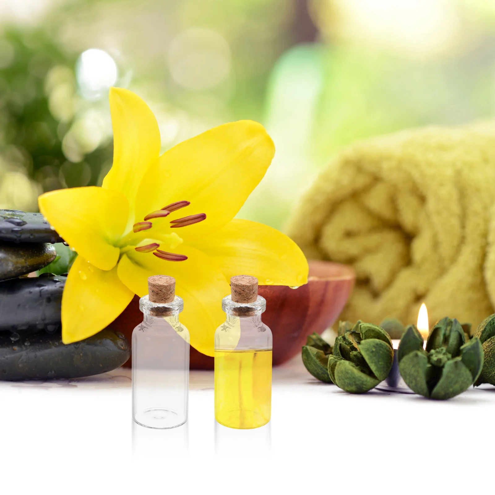 

12Pcs Small Glass Bottles Delicate Mini Jars for DIY Wishes and Messages Romantic Party Decor Glass Vials with Corks