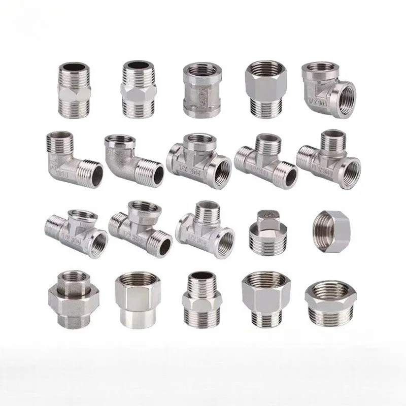 1/2 3/4 BSP Female Male Thread Tee Type Reducing Stainless Steel Elbow Butt Joint Adapter Cap Plug Coupler Plumbing Fittings