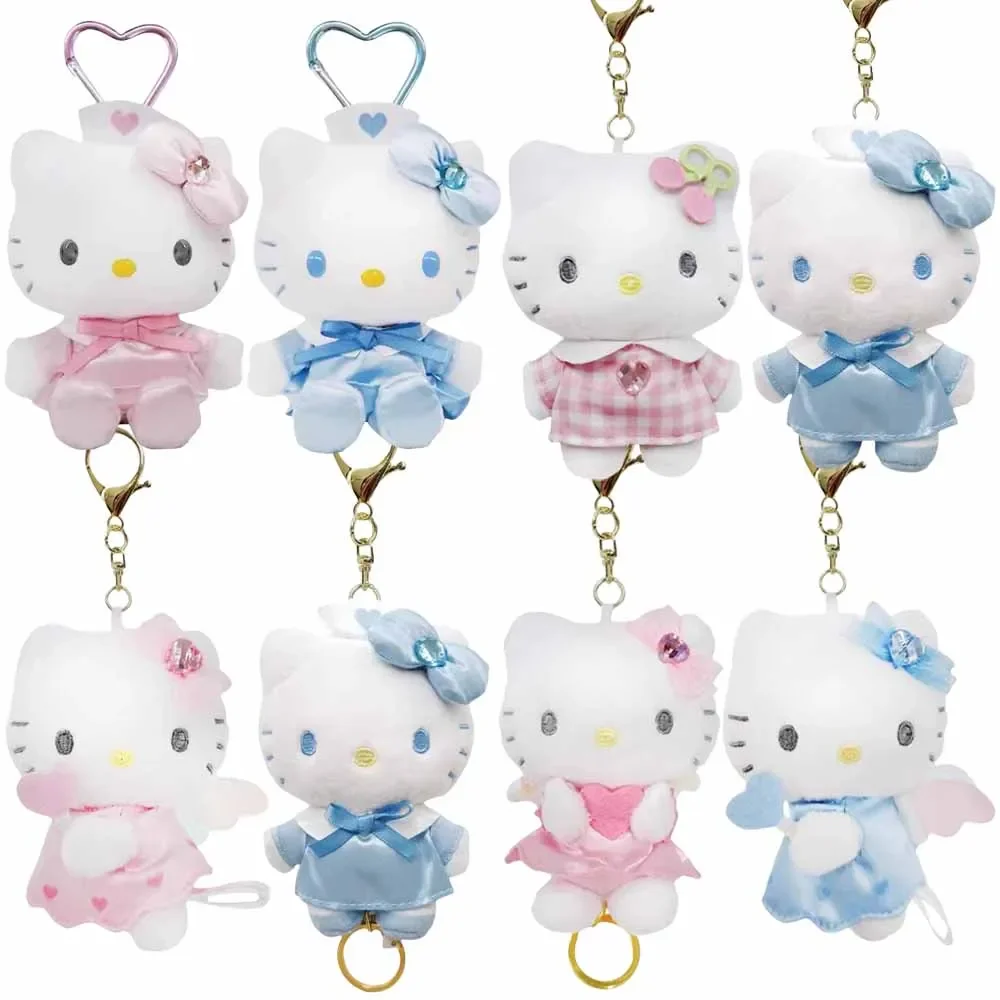 Anime Hellokittys Angel Series Plush Doll Toys Cartoon Kawaii Cute Plushie Toys Pendant Keychain Decoration Girl Birthday Gift