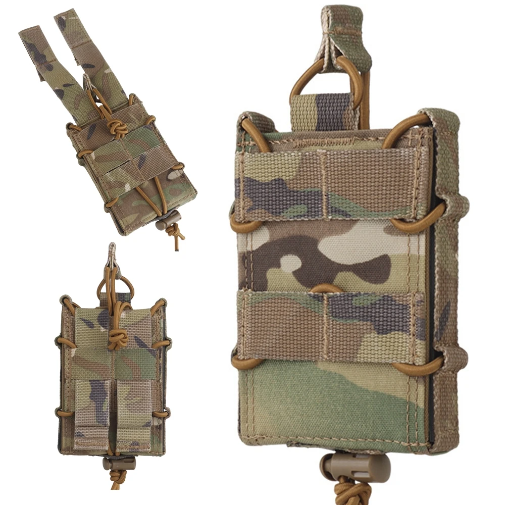 Portacargadores Tácticos para Cargadores Individuales de 5.56 mm, para AK, AR, M4, AR15, Portacargadores para Rifle y Pistola, Bolsa Molle, Funda para Cargadores, Soporte para Herramientas de Caza