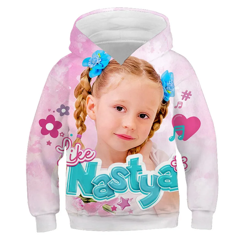 New Like Nastya 3D Print Hoodies Sweatshirts Autumn Fleece Pullover Kawaii Girls Tops Y2k Sudadera Cute Girl Hoodie Kids Clothes