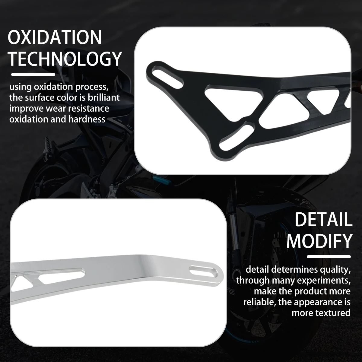 Motorcycle Exhaust Pipe Bracket, Made of Aluminum Alloy Material, With a Two-Color Hollow Design and Accessory Components - view 3