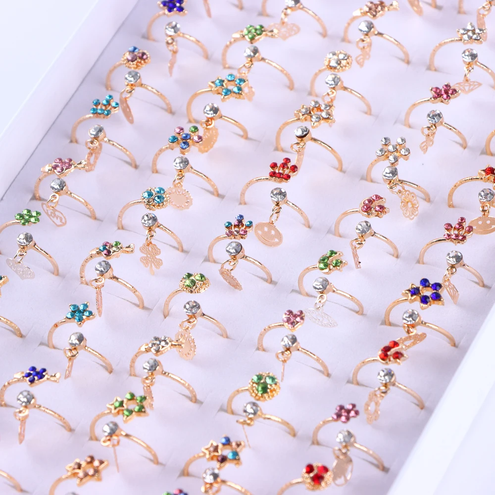 20Pcs/Lot Fashion Unique Small Open Pendant Rings For Woman Girls Flower Butterfly Wedding Engagem  Jewelry Accessories Gift