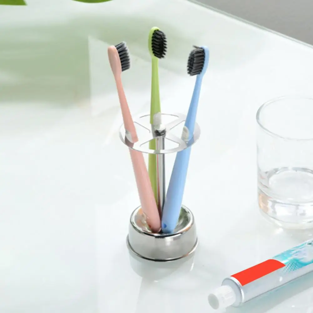 Bathroom Toothbrush Holder Metal Toothbrush Holder Stand with Ventilated Design for Countertop Storage 4 Slot Makeup for High