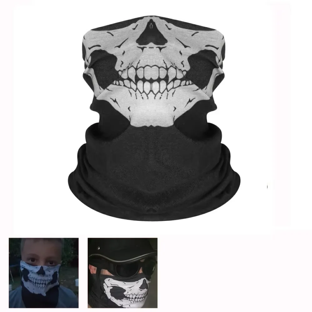 Bicycle Helmet Hood Bandana Breathable Windproof Skull Men Balaclava Ski Mask Cycling Caps Snowboard Face Cover Camping Scarf