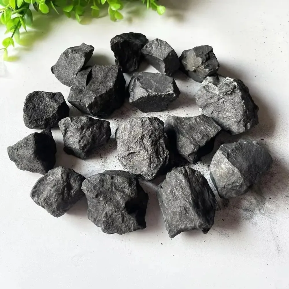 Natural Shungite Stone Raw Unpolished Rock Crystal Gemstone for Home Decoration, Healing Energy Craft Supply