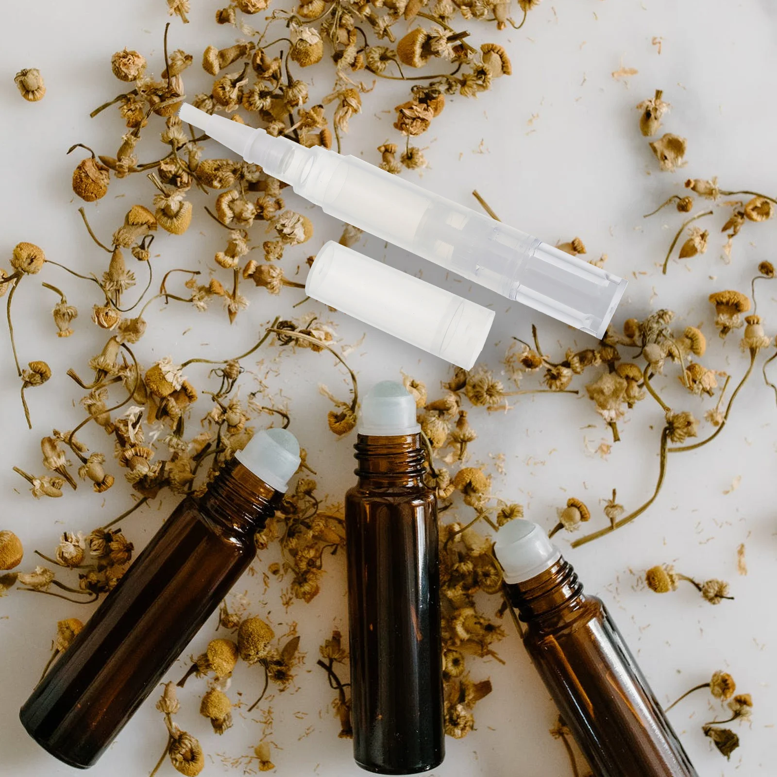 Recharge de vernis à ongles, stylo vide, matériau ABS, brosse torsadée, huile essentielle, brillant à lèvres, applicateur de soins des ongles pour manucure, 4 pièces