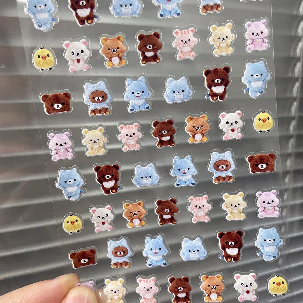 الكرتون لطيف Rilakkuma DIY PVC ملصقات بمادة لاصقة مسمار ديكور فني الوردي سلسلة سجل القصاصات كتيب ملصق مضاد للمياه لعبة الهدايا
