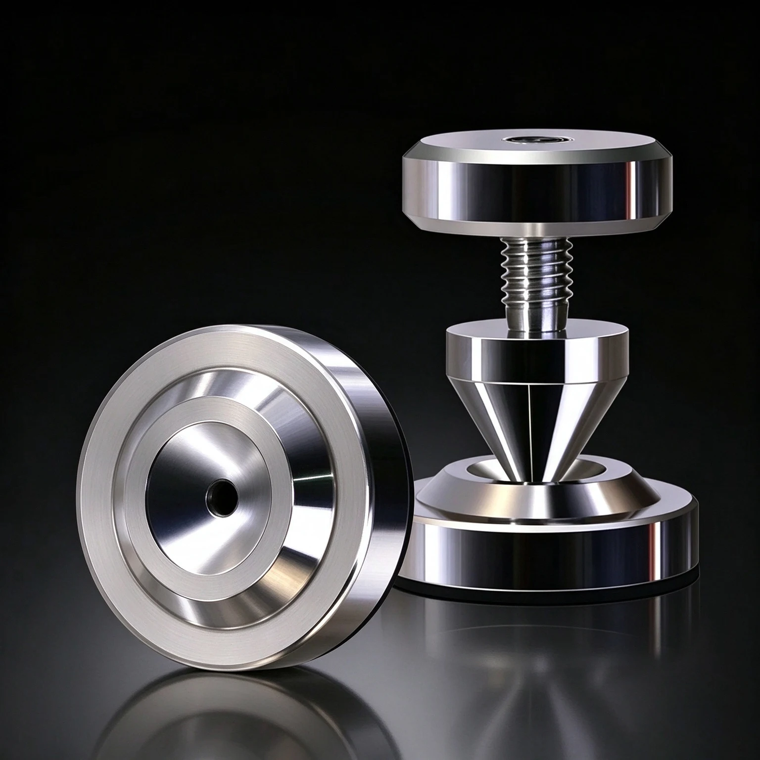 Premium M8 Stainless Steel Anti-Shock Isolation Spikes 4PCS HiFi Vibration Damping Feet Pad for Floor & Bookshelf Speaker