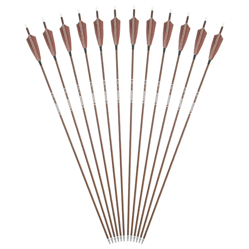 6/12pcs Archery Carbon Arrows 31inch Hunting Arrows Spine340-600 4Inch Turkey Feather Trget Shooting Hunting Accessories