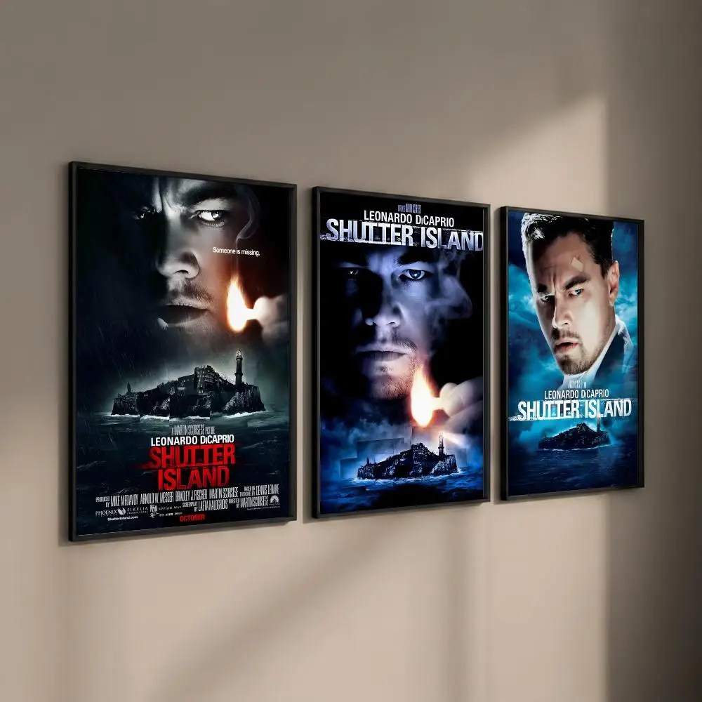 Psychological Thriller Movie Shutter Island Poster Self-adhesive Art Waterproof Paper Sticker Coffee House Bar Room Wall Decor