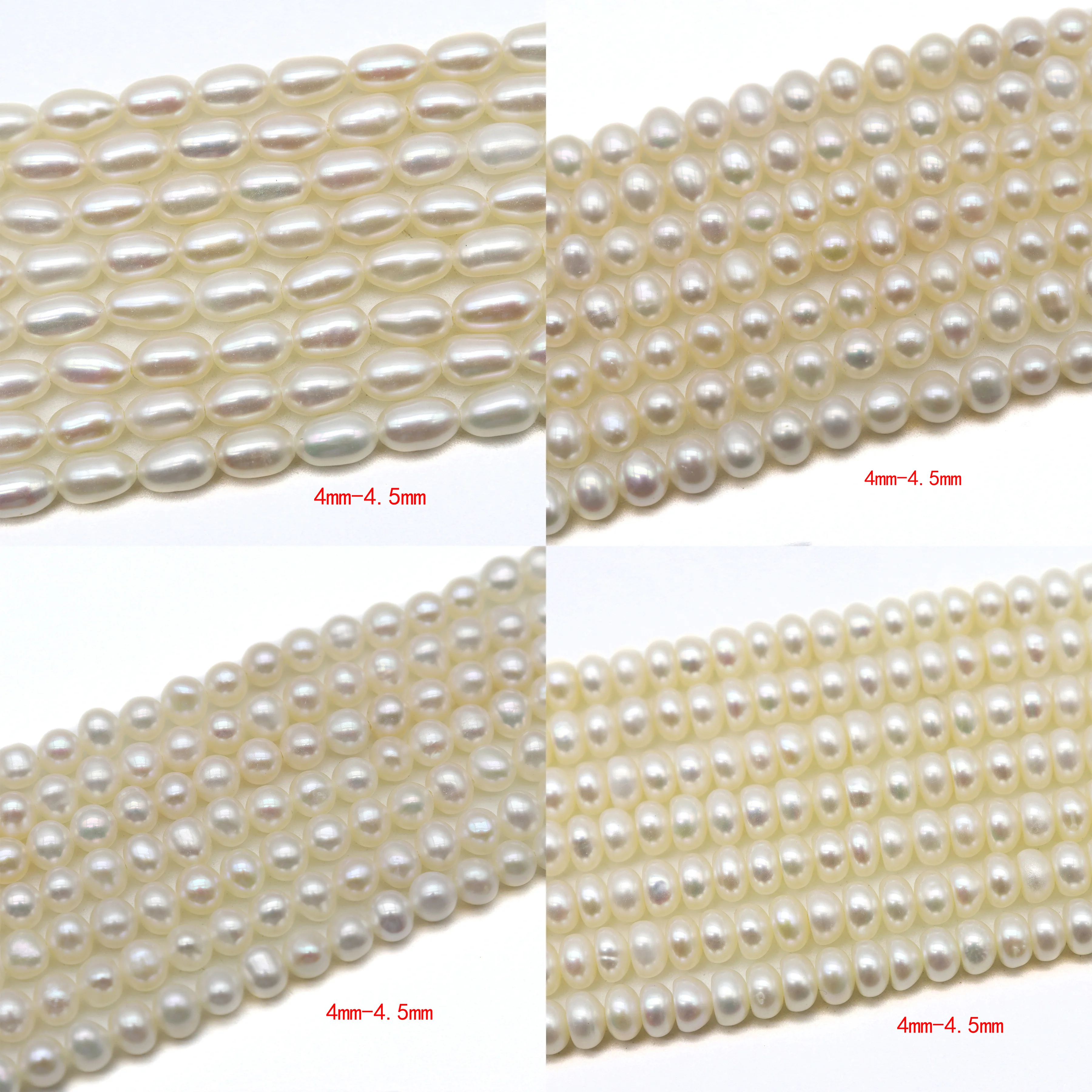 

4mm-4.5mm Natural Freshwater Pearls Beads Rice-shaped Circular Flat-shape Irregular For Jewelry Making DIY Necklaces Accessories