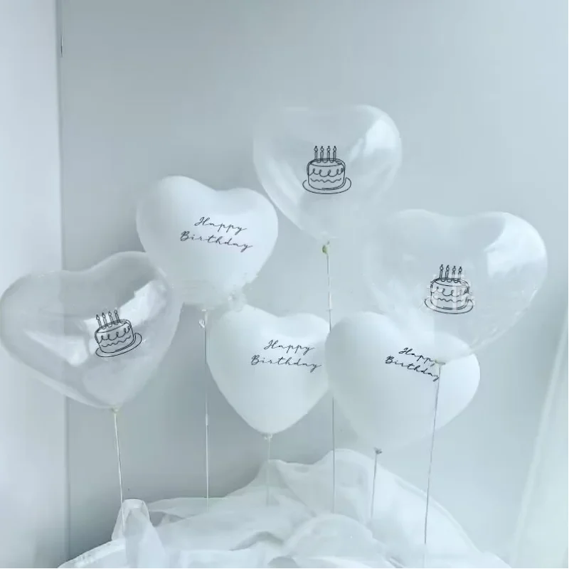 INS Kids pierwszoroczne z okazji urodzin przezroczyste serce balon z nadrukiem na tort balon kolumny dziecko 100 dni imprezowe Golobs