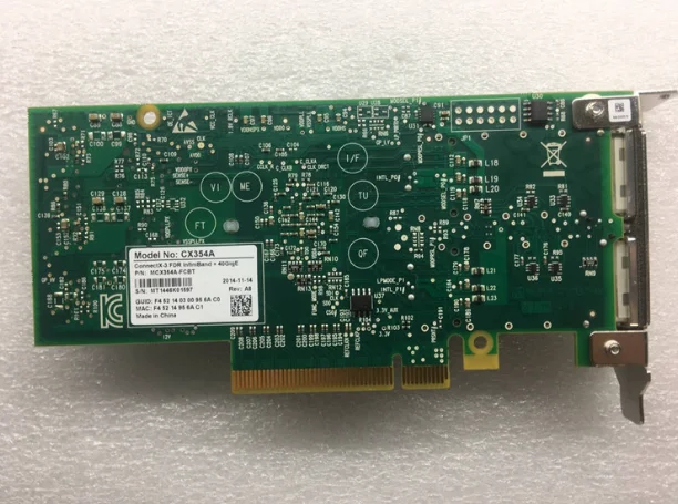 For Mellanox MCX354A-FCBT CX354A Dual Port FDR 40/56GbE 10 Gigabit Ethernet Card