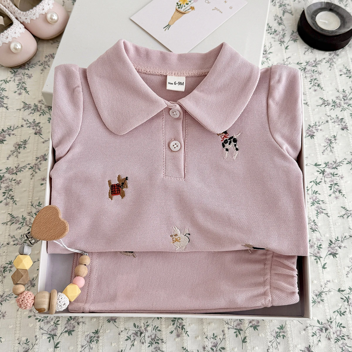 2pc Summer New Children's Short Sleeve and Short Skirt Set Girls' Two-Piece Skirt Summer Baby Infant Preppy Style Clothing