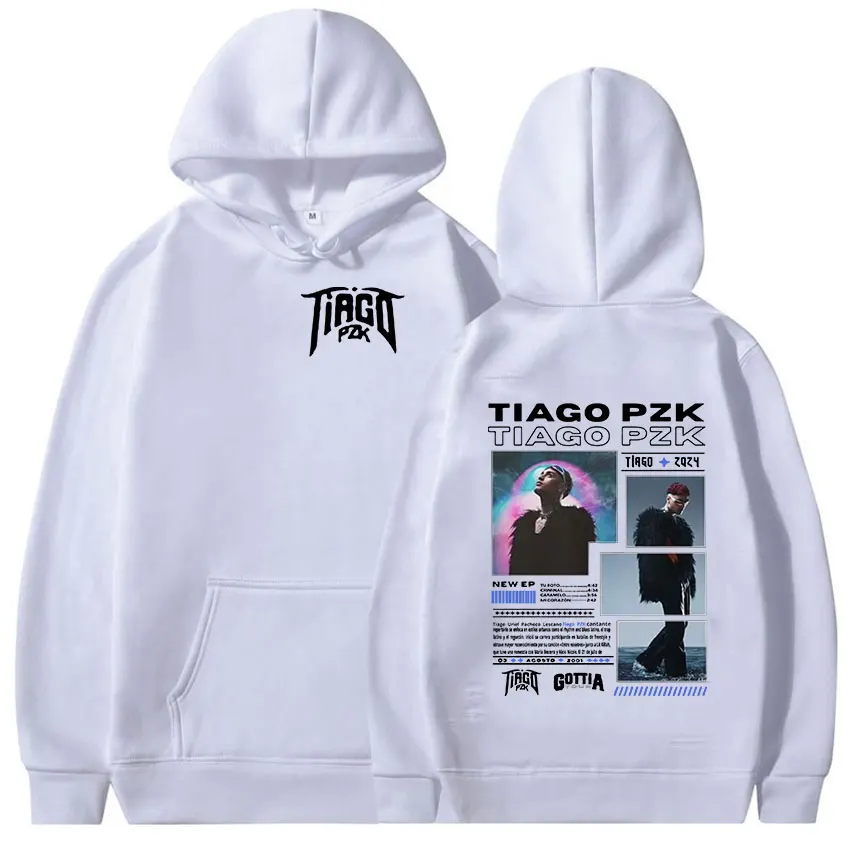 Rapper TIAGO PZK 2024 Album Print Hoodie Men Women Retro Fashion Oversized Sweatshirt Hip Hop Fleece Pullover Hoodies Streetwear