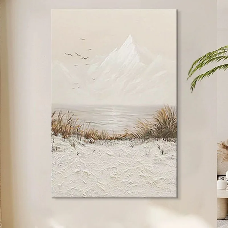 Abstract Sandstone Texture Painting Distant Mountain Scenery Living Room Corridor Decoration Painting Modern Art Wall Painting