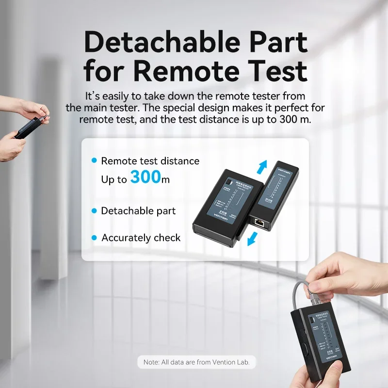 Vention Network Cable Tester RJ45 RJ11 RJ12 UTP Wire Test Tool for Lan 8P8C Phone CAT5 CAT6 CAT7/8 FTP UTP Patch Cord Test Tool