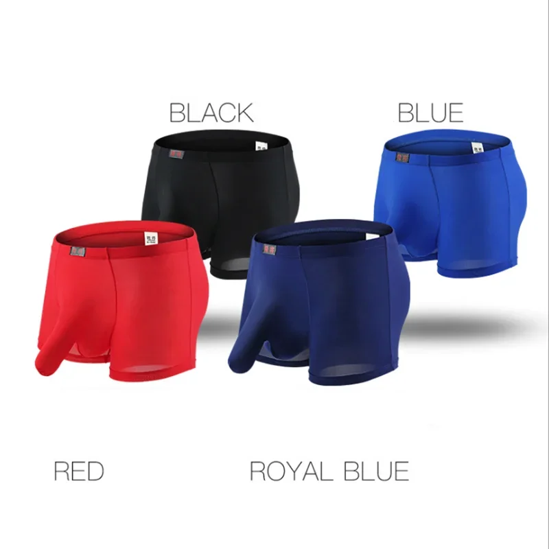 Men Breathable Elephant Nose Boxer Shorts Underwear Ice Silk Man Briefs Underpanties Lingerie Sexy Underpants