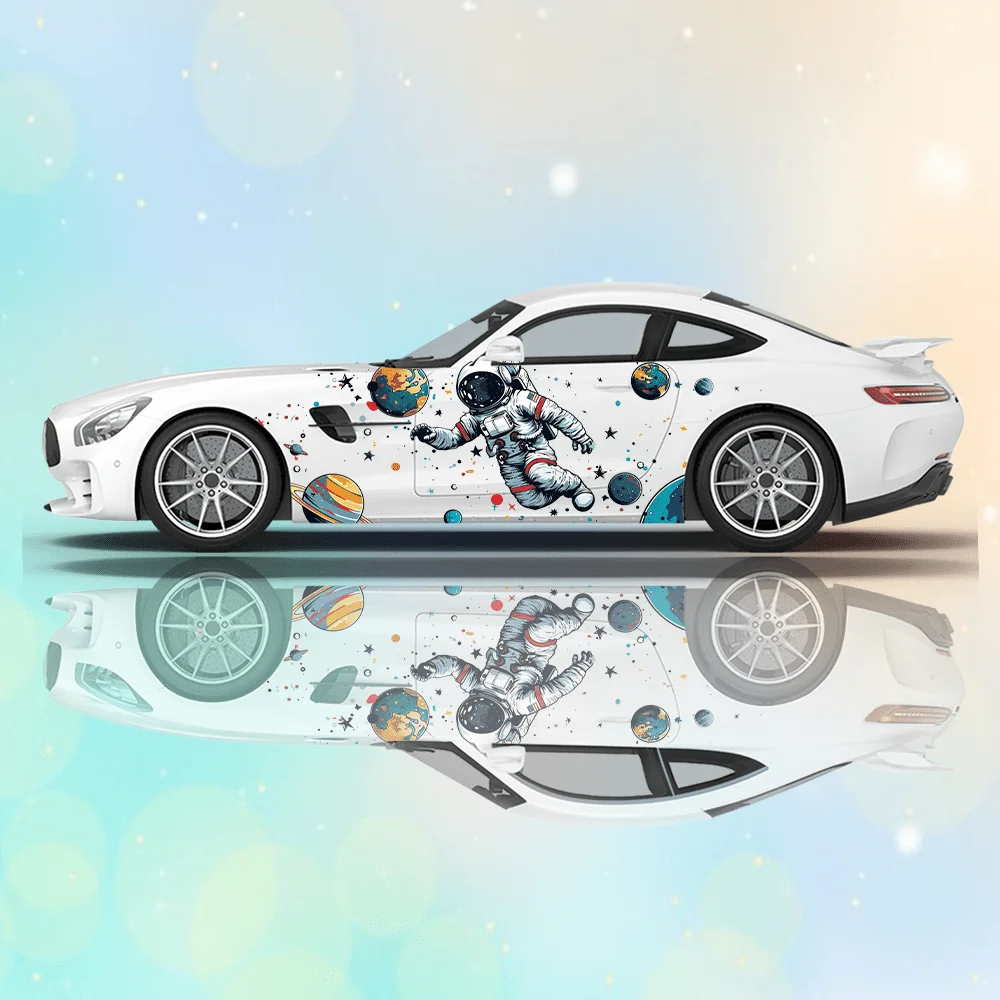 ملصق فينيل لسيارة رائد الفضاء الكوكبي ملصق PVC ذاتي اللصق مناسب للشاحنات SUV الديكور اكسسوارات السيارات هدية #5
