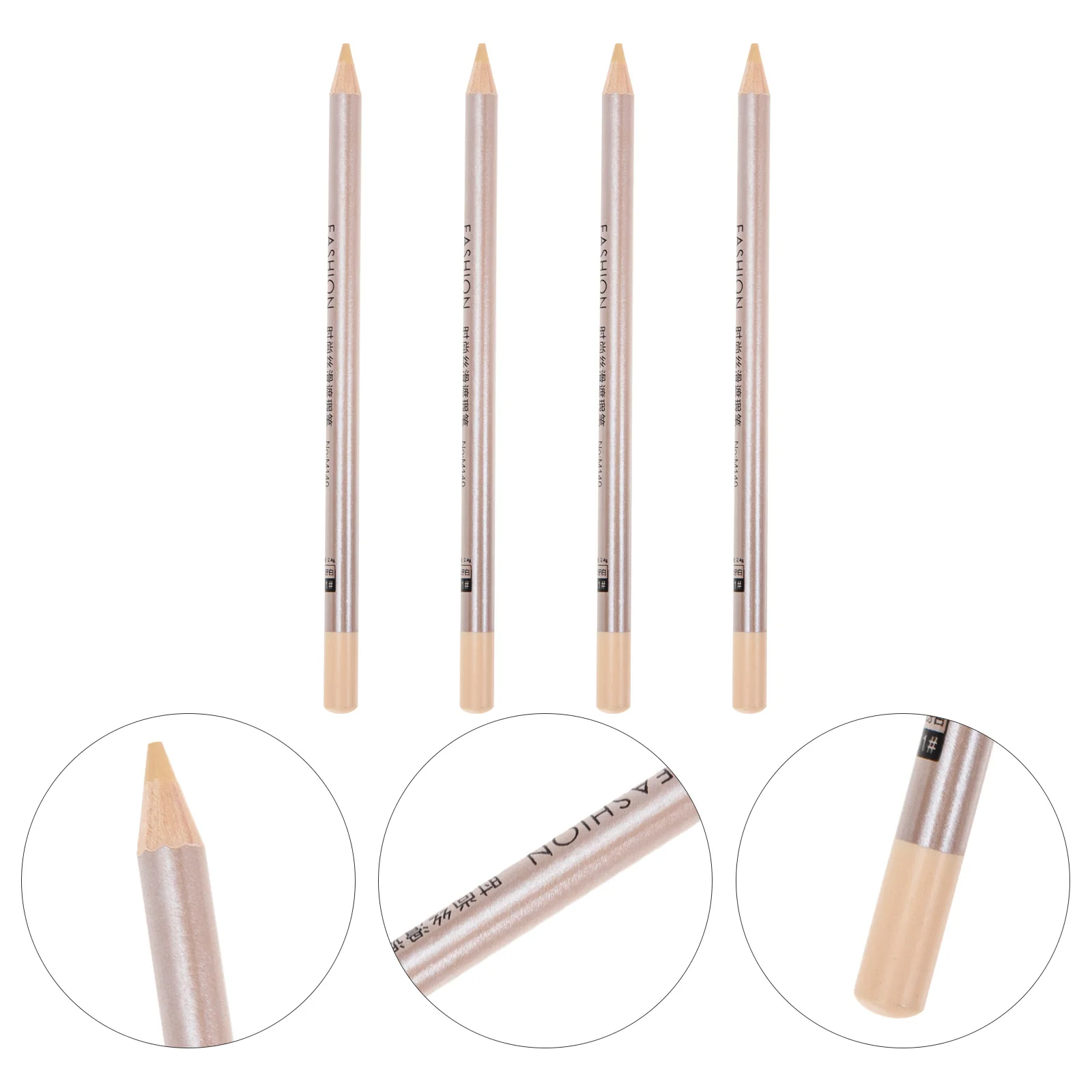 

4Pcs Wooden Concealer Pens Natural Finish Concealer Pencil for Tone Daily Use Travel Friendly Makeup Kit