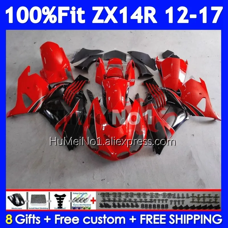 Body For KAWASAKI NINJA ZX 14R Red black ZX14R 2012 2013 2014 2015 2016 2017 229No.28 ZX14 R ZX-14R 12 13 14 15 16 17 Fairing