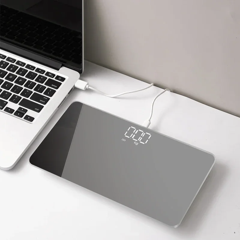 

Portable Mirror Surface Bathroom Scales Boarding Digital Travel Smart Electronic Scale Precise Weight Scales