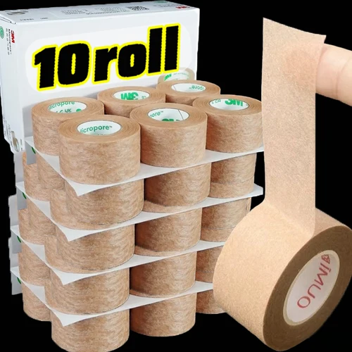 Imagen 1 del producto 1-10 rollos de cinta de fijación de tela no tejida ultrafina e Invisible herramienta de maquillaje antialérgica profesional cinta de extensión de pestañas