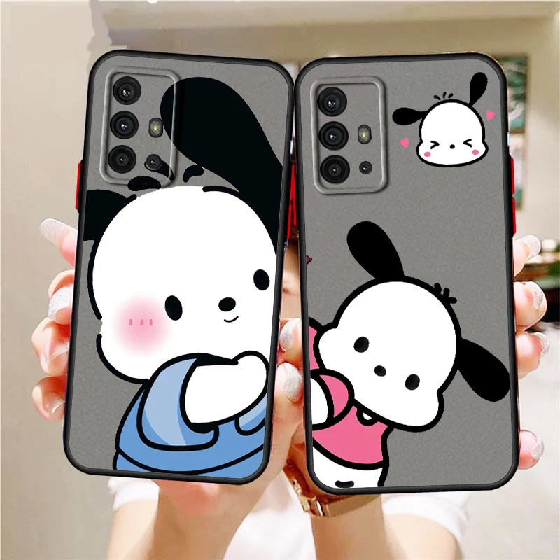 Sanrio Cartoon Pacha Dog Frosted Translucent For Samsung Note 20 A35 A03 A54 A31 A22 A34 A14 A24 A04 A55 5G Soft Phone Case