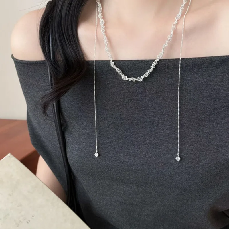 Tassel Necklace - Small-scale Yet Elegant Collar Chain  Lightly Luxurious High-end Feel Long Length Adjustable Pendant Accessory