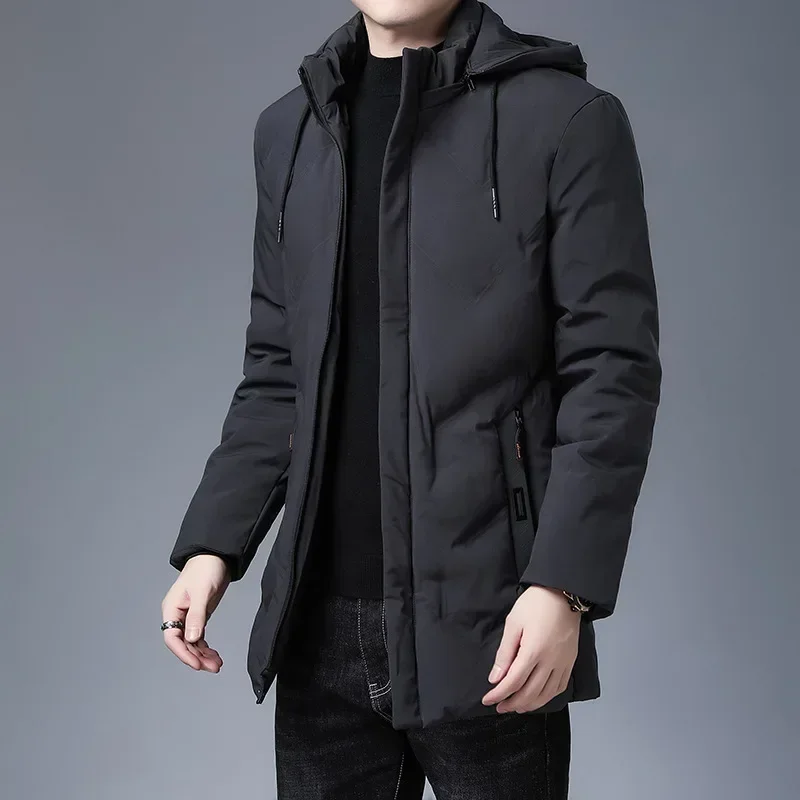 Men's Clothing Top Quality New Brand Hooded Casual Fashion Long Thicken Outwear Parkas Jackets Winter Windbreaker Coats