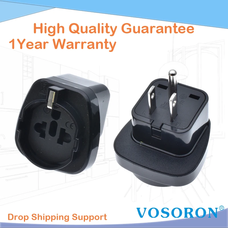 EU french germany to USA Japan canada Philippines Thailand Grounded US Type B Wall cable Plug Travel Adapter Outlet