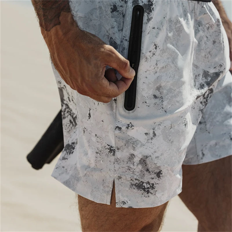 2026 New Men's Shorts Single-Layer Woven Quick Dry Solid Color Running Fitness Sports Casual American Fifth Pants Comfortable
