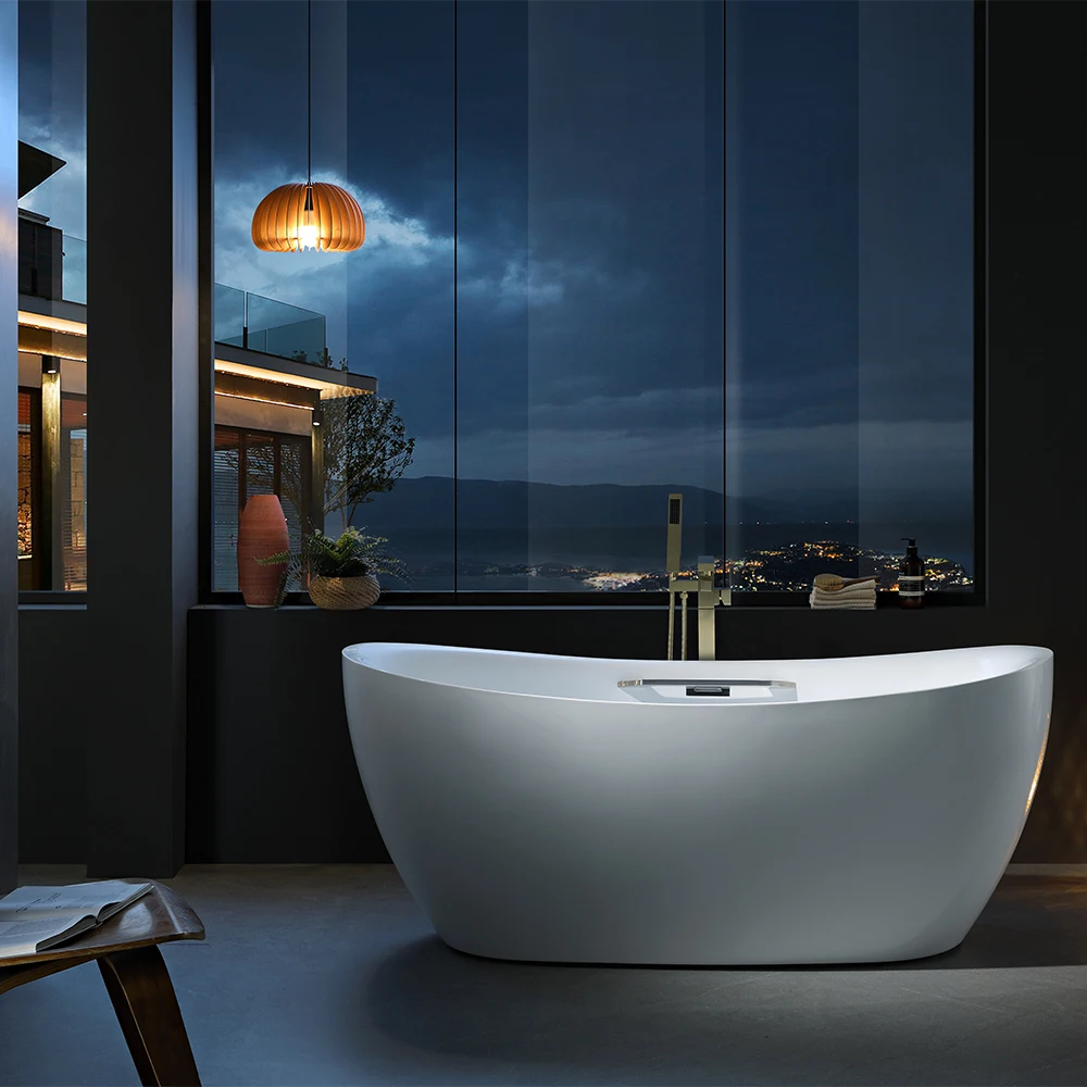 Factory Wholesale Cupc Freestanding White Acrylic Bath Tub Freestanding Bathtub
