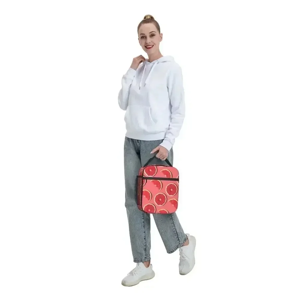 Fresh Red Grapefruit Merch Insulated Lunch Bag Work Food Box Portable Unique Design Cooler Thermal Lunch Box