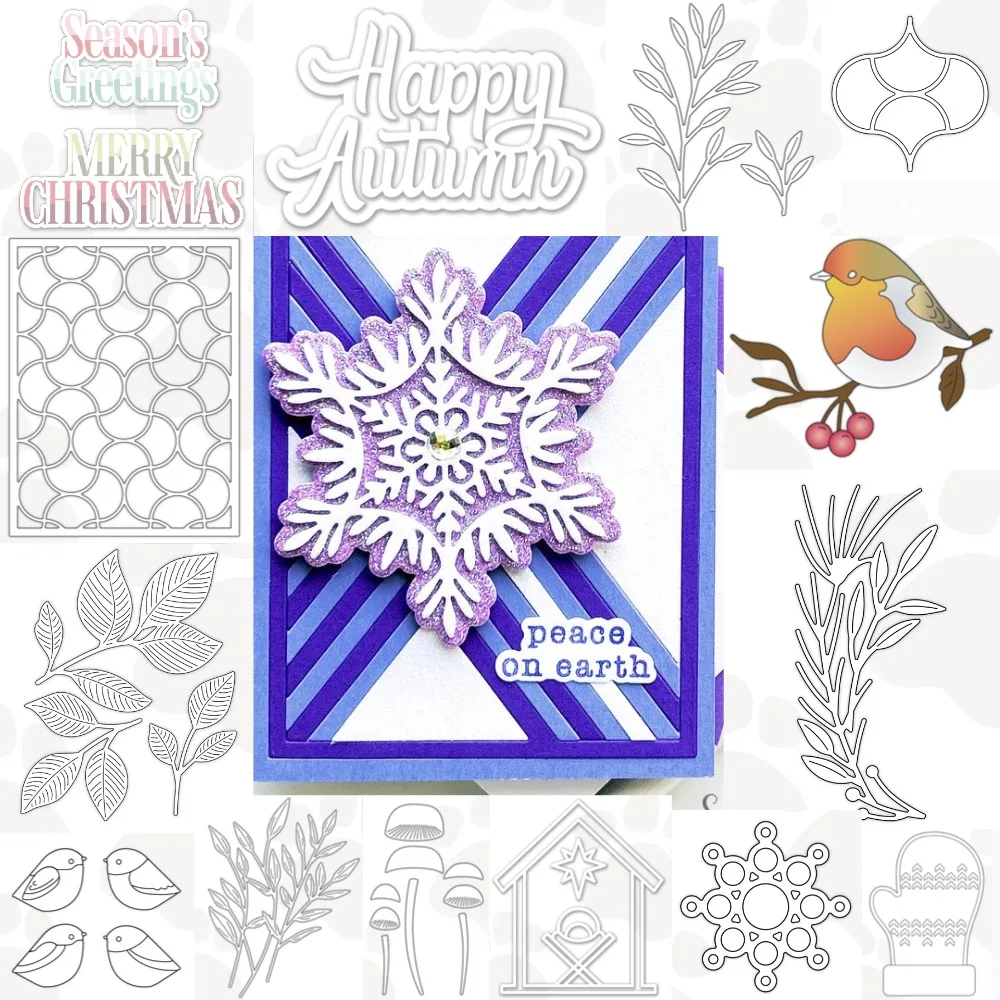 

Птичий снежный лист, новинка 2024 года, металлические штампы и штампы для DIY цветов, скрапбукинга, фотоальбома, тиснение, декоративные бумажные карты