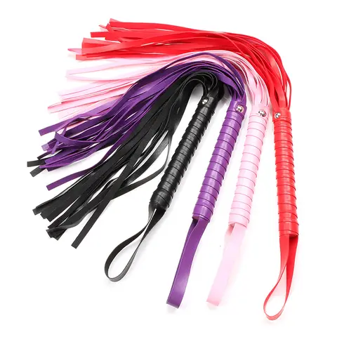 High Quality Pu Leather Pimp Whip Racing Riding Crop Rolepaly Party Flogger Hand Cuffs Queen Black Horse Riding Whip Adult Sex