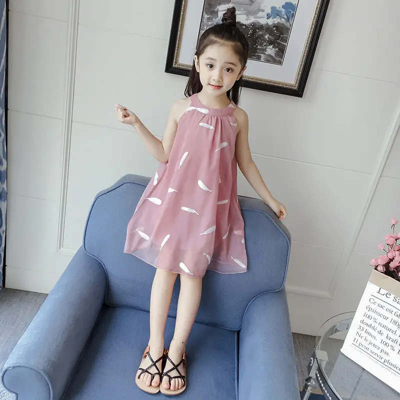 

Dress Summer 2023 for Kids Girl Casual Baby Clothes New Children's Clothing Korean Version Chiffon Party Princess Dresses Design