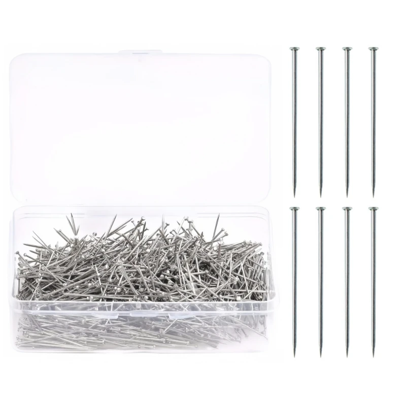 300 Stück 35mm Edelstahl-Nähnadeln, Gerade Nähnadeln mit feinem Satinkopf für DIY-Schmuckherstellung und Nähwerkzeuge – Detail 2