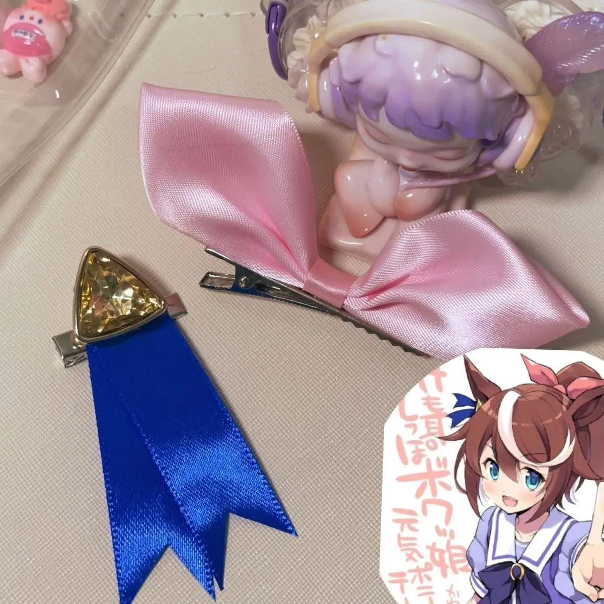 Pretty Derby Tokai Teio  Cosplay Headwear Hair Clip Hairpin Earrings Ear Clip Pendant Halloween Costume Accessory Prop