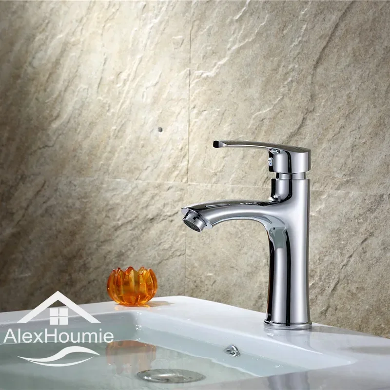 Basin Sink Bathroom Faucet Deck Mounted Hot Cold Water Basin Mixer Taps Matte Black Lavatory Sink Tap Crane